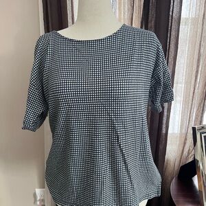Talbots Black and White Gingham Blouse